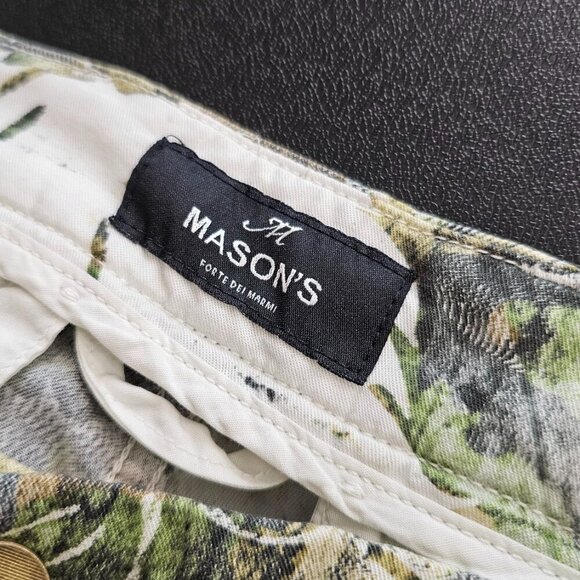 Masons Italy Womens Asia Snake Camouflage Cargo Pants, Lyocell, Studded 44, US 8 - Picture 7 of 12